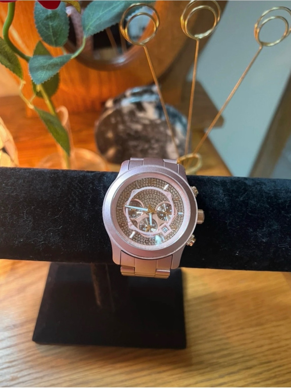 Michael Kors Limited Edition Women's Rose Pink Tone Crystal Dial adjustableWatch